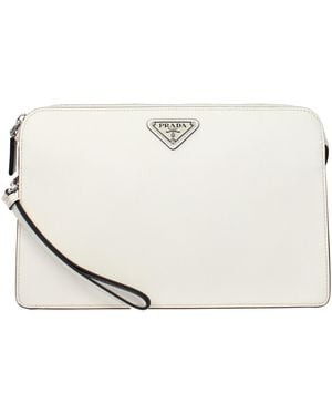 Prada Leather Pochette - White