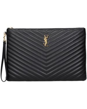 Saint Laurent Pochette Leather - Black