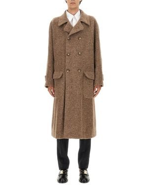 Dolce & Gabbana Double-Breasted Wool Blend Jacket - Natural