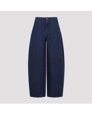 Jil Sander Medium Denim Wide Leg Denim Trousers - Blue