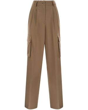Herno Soft Wool Cargo Pants - Natural