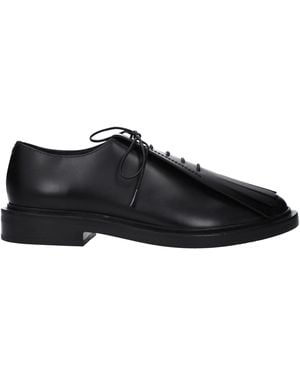 Max Mara Leather Fringe Oxford Shoes - Black