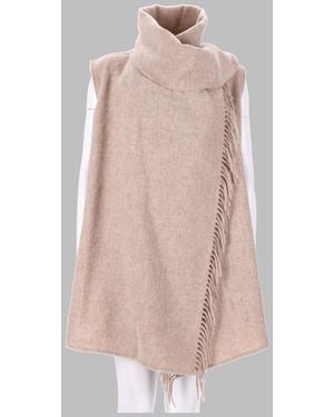 Fabiana Filippi Gilet With Scarf Wool Polyamide Waistcoats & Gilets - Pink