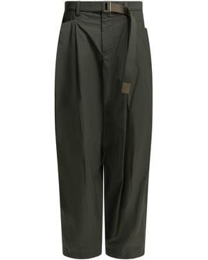 Sacai Typewriter Parachute Trousers - Green