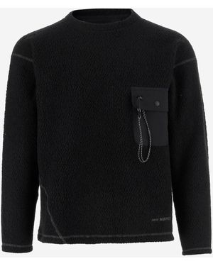 and wander Wool Blend Jumper With Logo - Black