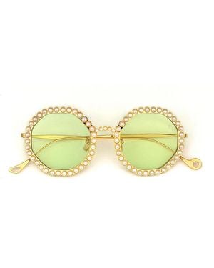 Eyepetizer Gatsby Jordan C.4 1 Gold/Grün Farbverlauf Unisex Sonnenbrille - Gelb