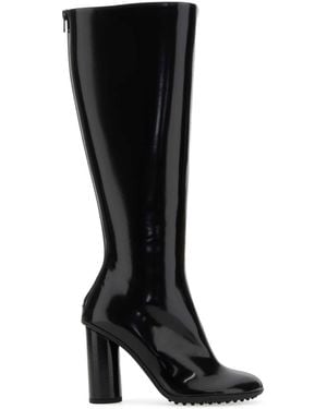 Bottega Veneta Leather Raffia Atomic Boots - Black