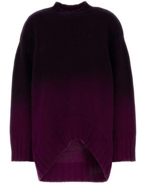 The Attico Grape Wool Blend Oversize Sweater - Purple