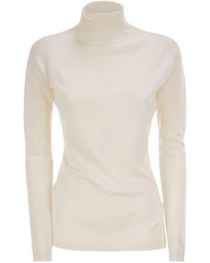 Fabiana Filippi Kasjmier En Zijden Coltrui Met Een Essentieel Silhouet - Wit