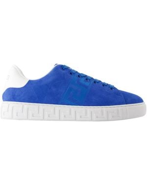 Versace Blaue Wildleder Sneakers