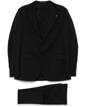 Tagliatore Classic Wool Suit With English Rear Vents - Black