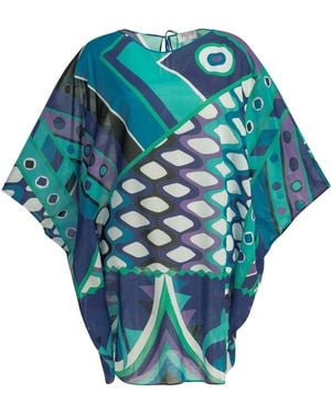 PUCCI Abito Caftano Corto "Vivara" - Blu