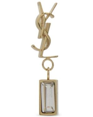 Saint Laurent Einzelner Cassandre-Ohrring - Weiß