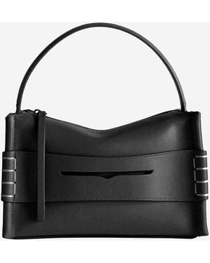 JW Anderson Small Leather Loafer Bag With Logo - Black