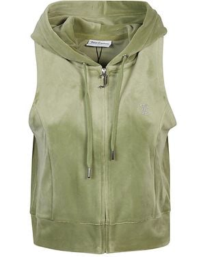 Juicy Couture Gilly Logo Velour Gilet - Green
