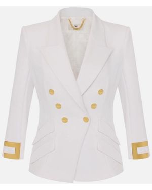 Elisabetta Franchi Jas Met Juweellogo - Wit