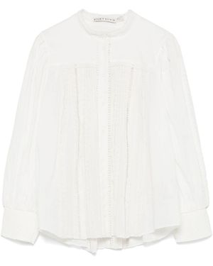 Alice + Olivia Cora Cotton Blouse - White