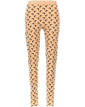 Marine Serre High-Rise Allover Moon Leggings - Natural