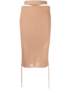 ANDREADAMO Andreadamo Low Waist Midi Skirt - White
