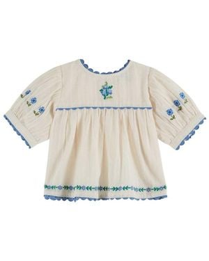 Emile Et Ida Vestito Blouse Brodee - White