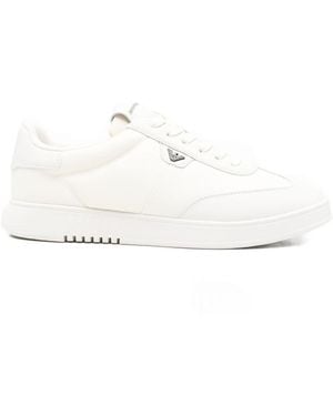 Emporio Armani Leather Trainers - White