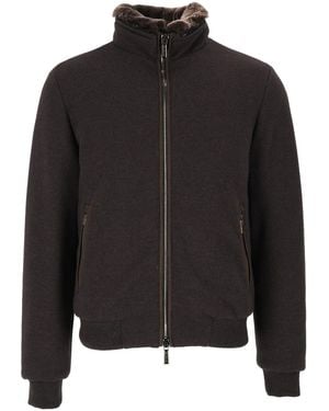 Moorer Bellati-Mrw Wool-Blend Fur-Lined Jacket - Black