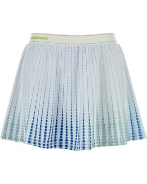 CASABLANCA Printed Stretch Jersey Pant-Skirt - Blue