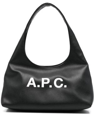 A.P.C. Logo-Print Tote Bag - Black