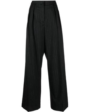 Rohe Striped Wide-Leg Pants - Black