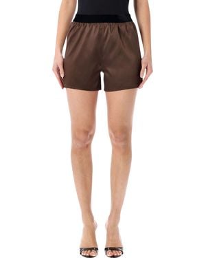 Tom Ford Stretch Silk Satin Pj Shorts - Black
