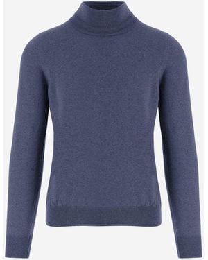 Tagliatore Wool Turtleneck Jumper - Blue