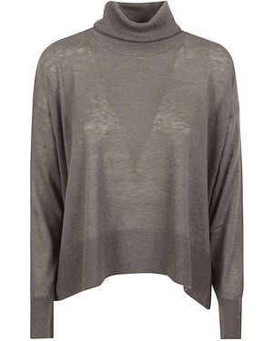 C.t. Plage Cashmere High Neck Jumper - Grey