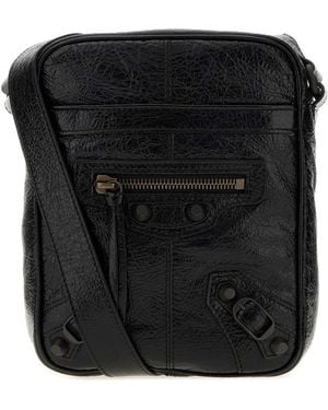 Balenciaga Leather Le City Crossbody Bag - Black