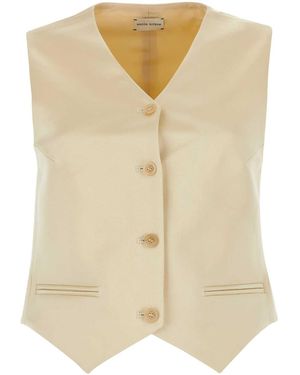 Magda Butrym Cream Cotton Blend Vest - Natural