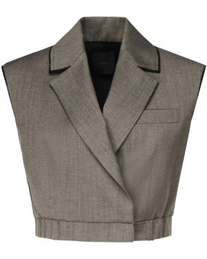 Pinko Braune Cropped Weste - Grau