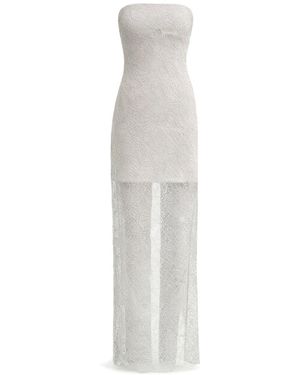 ROTATE BIRGER CHRISTENSEN Lace-Detail Midi Dress - Natural