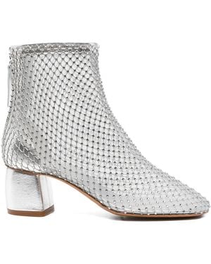 Forte Forte # Stark, stark, stark # # Strass Mesh, Chic # # mit den Knöchelstiefeln # - Weiß