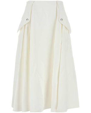 Bottega Veneta Viscose Blend Skirt - White