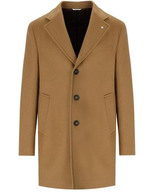 Manuel Ritz Camel Single Breasted Coat - Brown