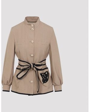 Valentino Caban Geborduurd Logo Vg-jack - Naturel