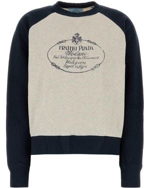 Prada Graphic Crew Neck Sweatshirt - Black