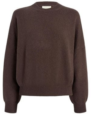 KHAITE Solid Crew Neck Jumper - Brown