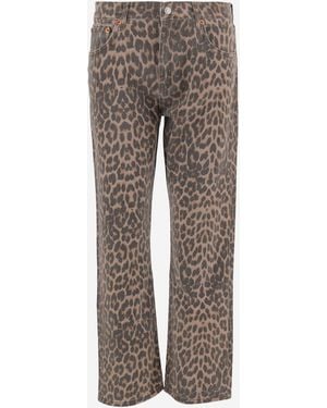 RE/DONE Katoenen Jeans Met Dierenprint - Grijs