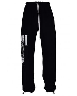 Amiri Cotton Jogging Pants With Crystal Ball Graphic - Blue