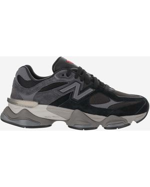 New Balance Trainers 9060-Pigskin Pigskin/Mesh Trainers - Black