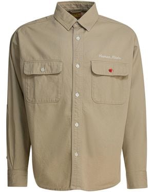 Human Made Overshirt Jacket With Print Jackets And Coats - Green