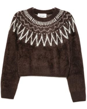 Soft Goat Wool Crewneck Jumper - Brown