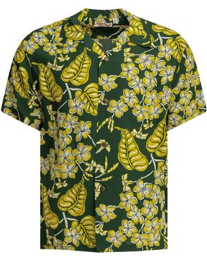 Sun Surf Freizeithemd "Plumeria Blossoms". - Grün