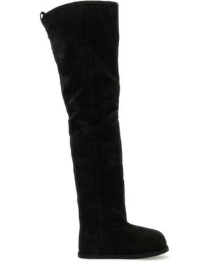 AMINA MUADDI Suede Heidi Over-The-Knee Boots - Black