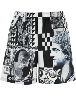 Versace Polyester Swim Shorts - Black